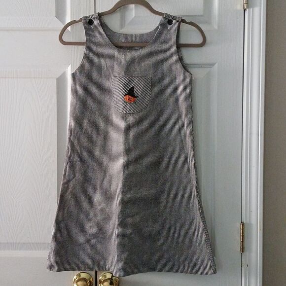 Strasburg Houndstooth reversible Halloween  red trim pocket dress Sz 6 NWOT